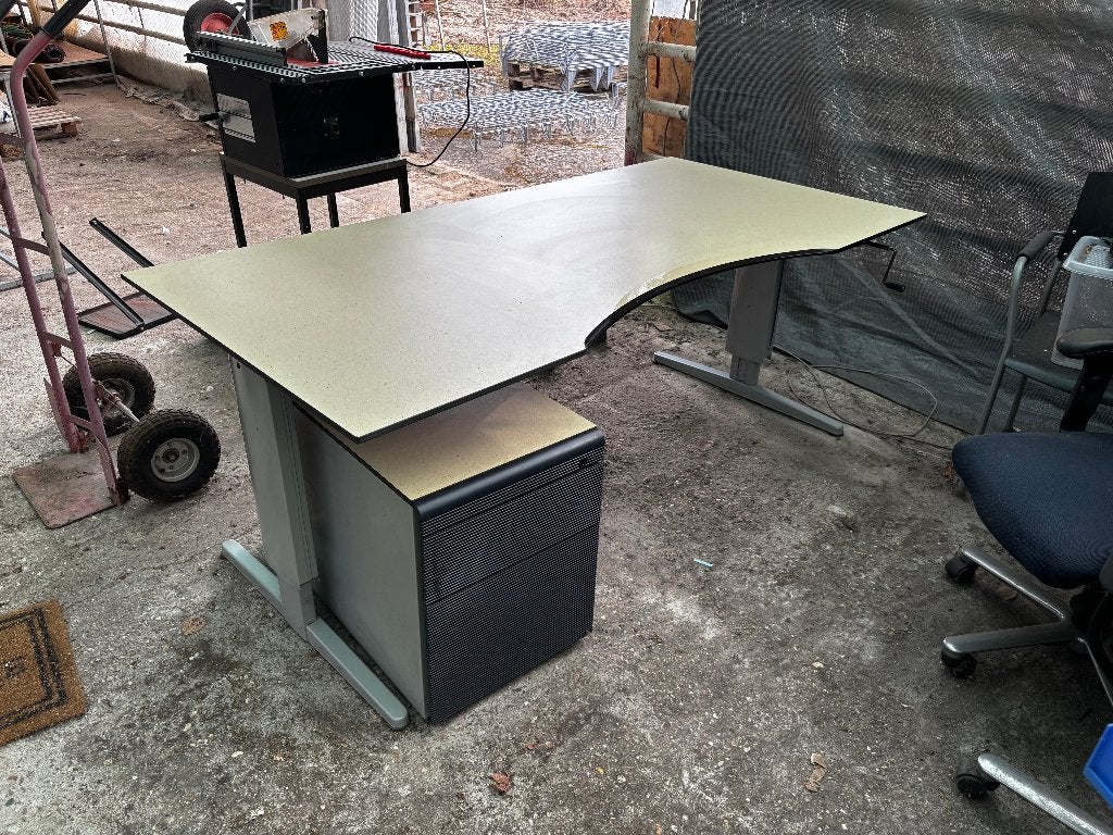 2 Bureaus, 90x180cm, trespa,inboedel van Lanschot bankiers, Ophalen, 90 cm, Gebruikt, 180 cm