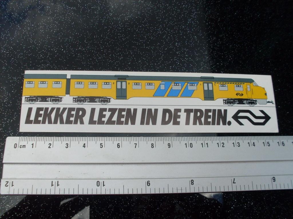 sticker lekker lezen in de trein ns logo, Verzenden, Zo goed als nieuw, Bedrijf of Vereniging
