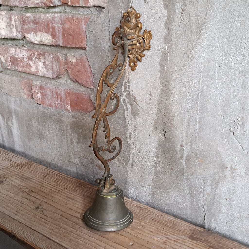 Oude brocante koperen winkelbel deurbel kloosterbel *Etage3*, Gebruikt, ., Ophalen of Verzenden, .