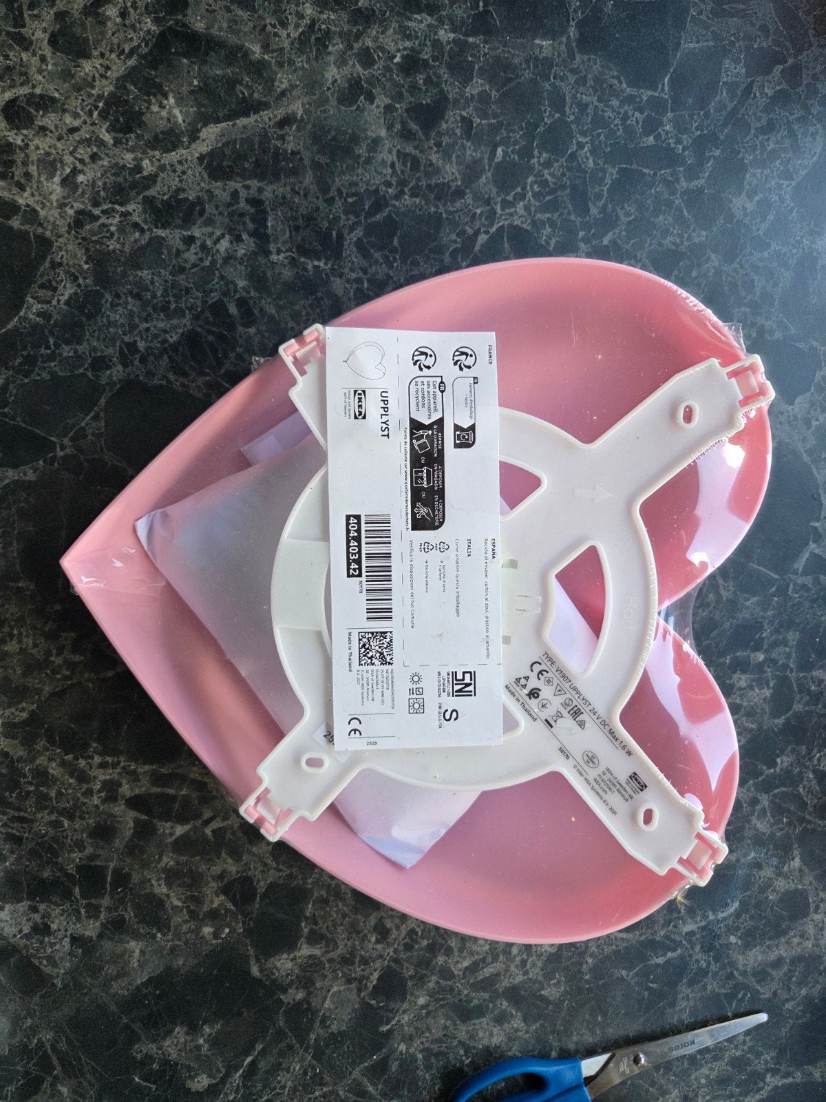 IKEA UPPFLYST LED plafondlamp hart roze, Ophalen of Verzenden