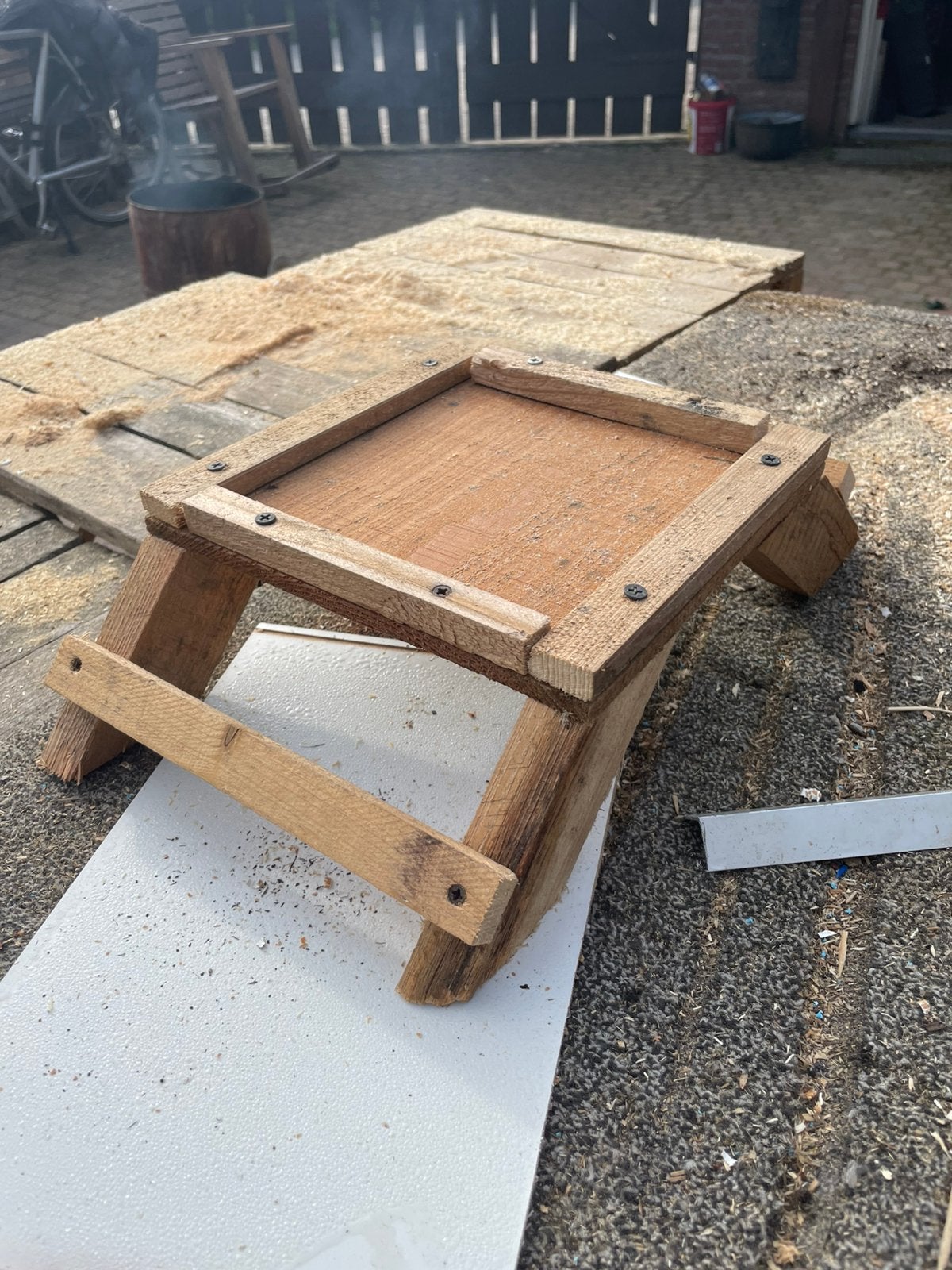 Leuk picknick tafeltje, Minder dan 25 mm, Ophalen of Verzenden, Zo goed als nieuw, Plank