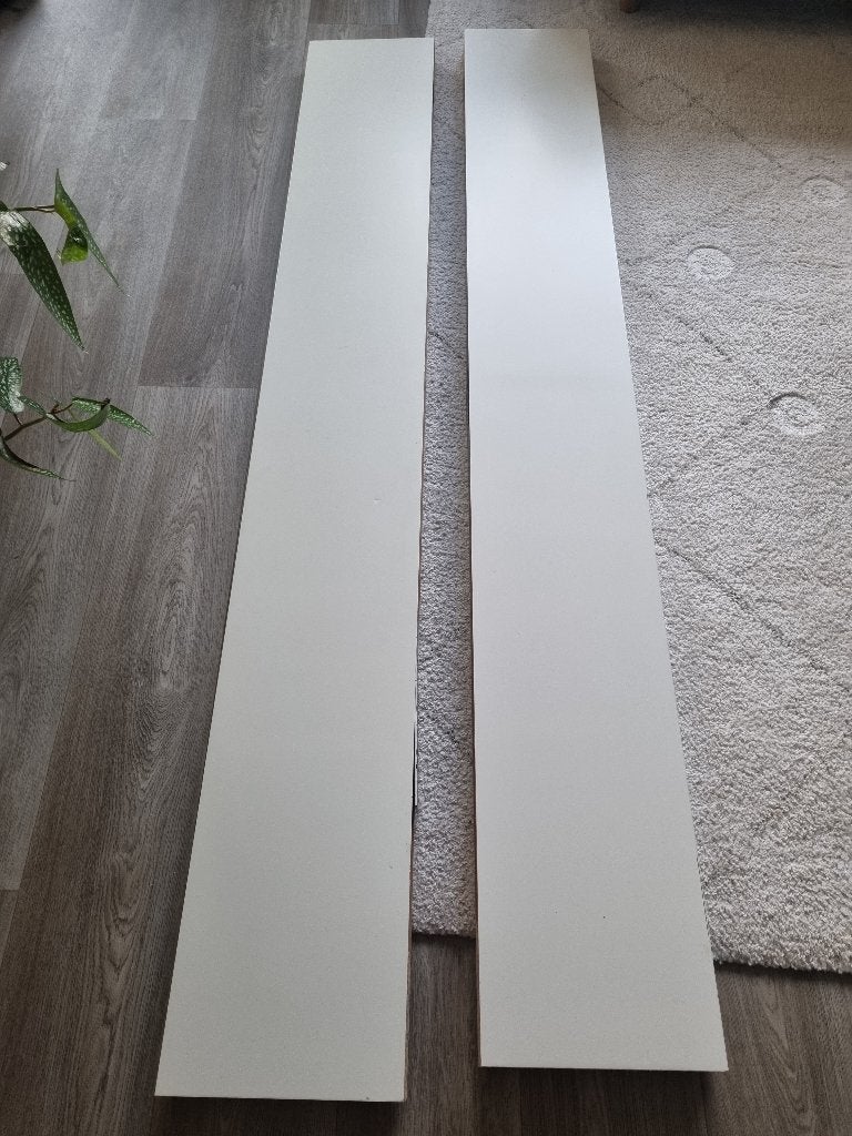 2x IKEA LACK wandplanken wit 190 cm met ophangbeugels, Ophalen, Gebruikt