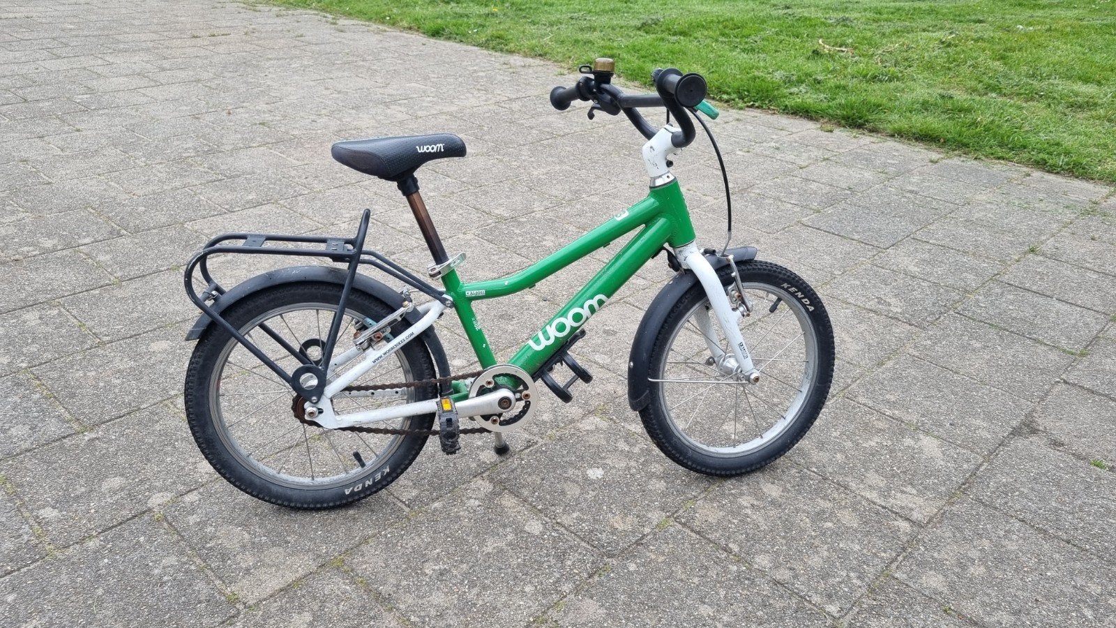 Woom 3 groen, Fietsen en Brommers, Fietsen | Kinderfietsjes, Gebruikt, 16 tot 20 inch, Velgrem, Ophalen
