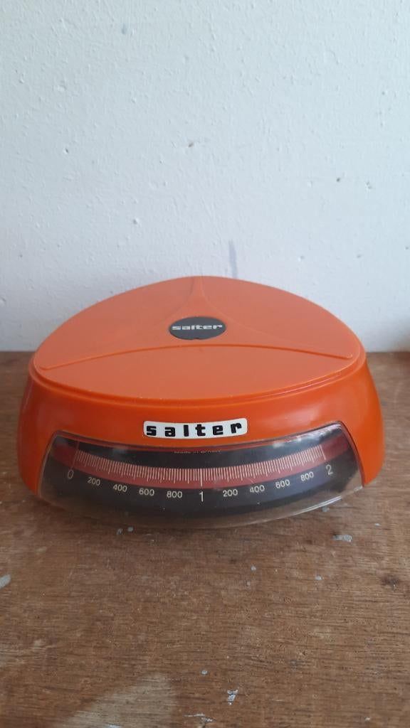Vintage Salter weegschaal, oranje, Ophalen of Verzenden