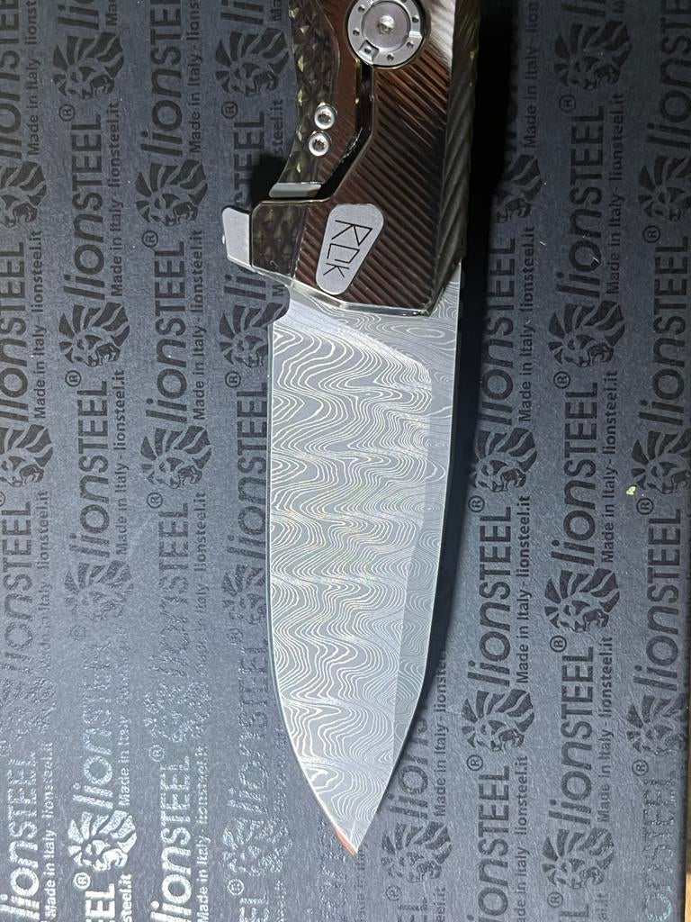 Lionsteel ROK damascus gold TI integral, Ophalen of Verzenden, Overige soorten, Overige gebieden, Overige typen