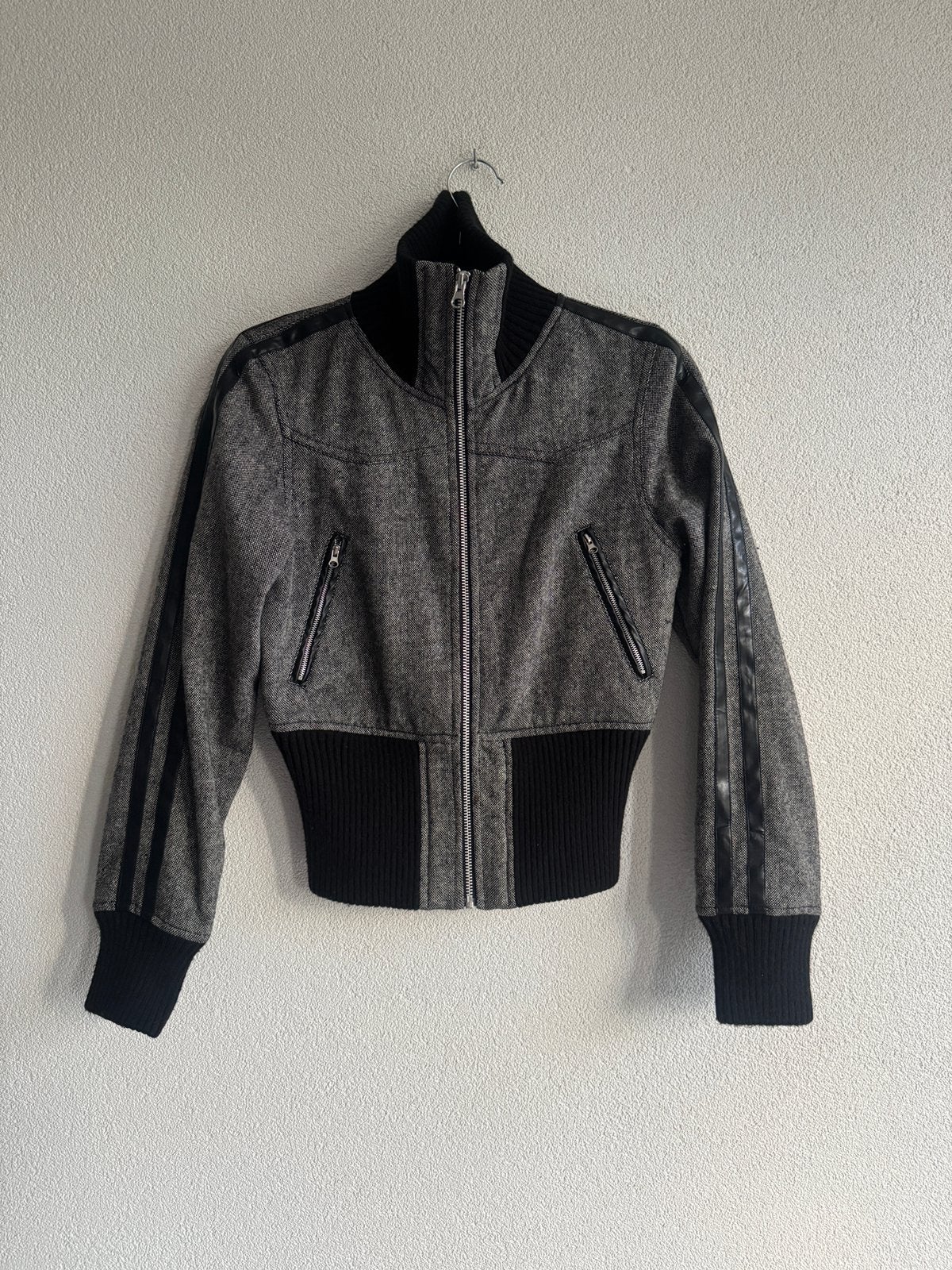 Vintage Y2K wollen bomber jack met geruite print, Bruin, Vintage, Vintage, Ophalen of Verzenden