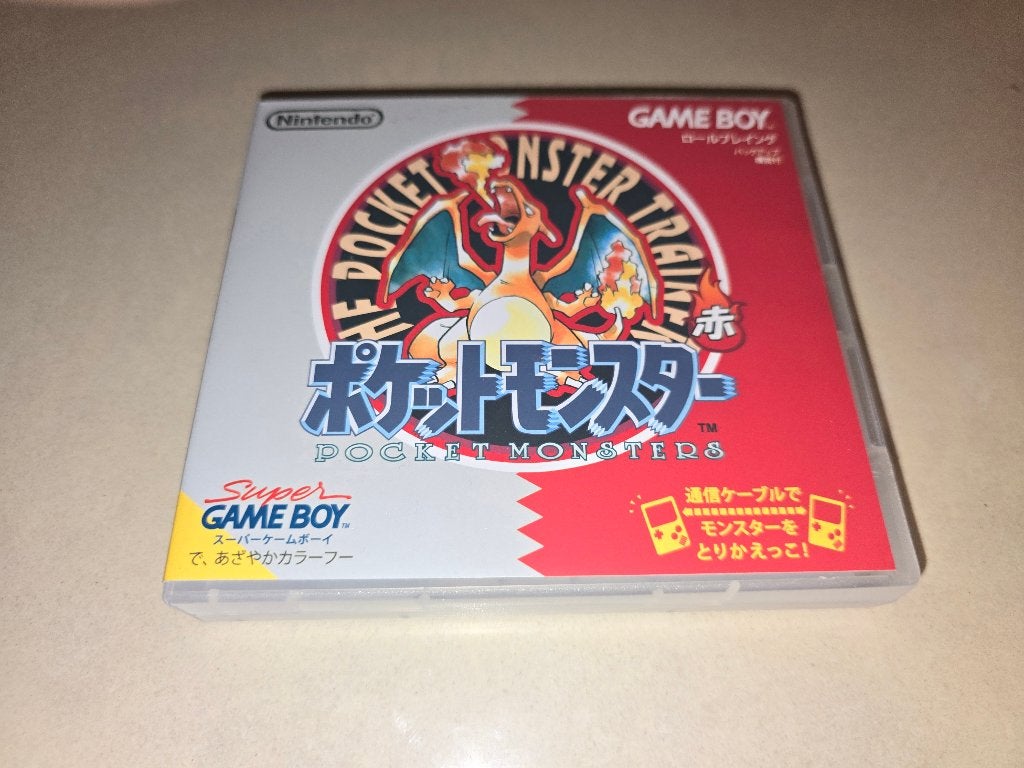 Pokemon Pocket Monsters Red JP Game Boy GB Game Case, Avontuur en Actie, Verzenden, 1 speler, Zo goed als nieuw