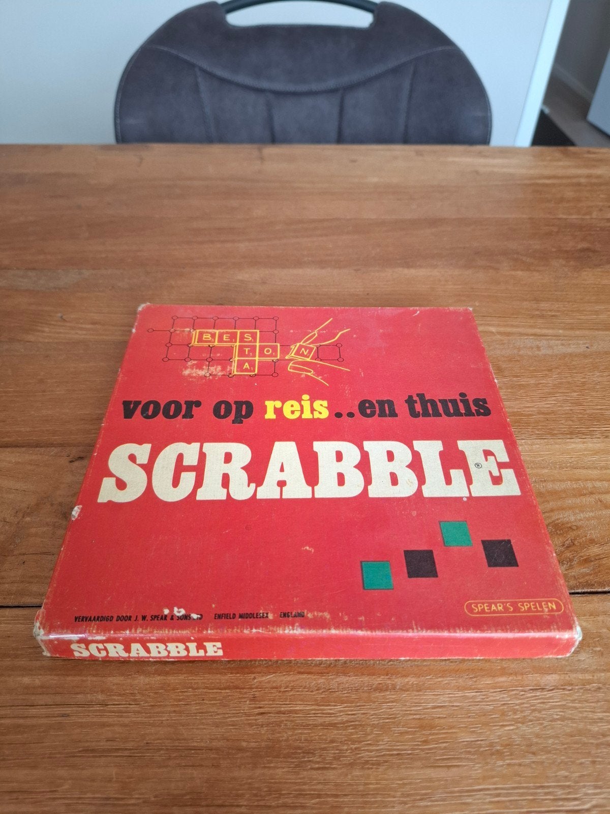 Scrabble reisspel - mist 1 steentje, Gebruikt, Ophalen of Verzenden, Drie of vier spelers, J.W. Spear & Sons