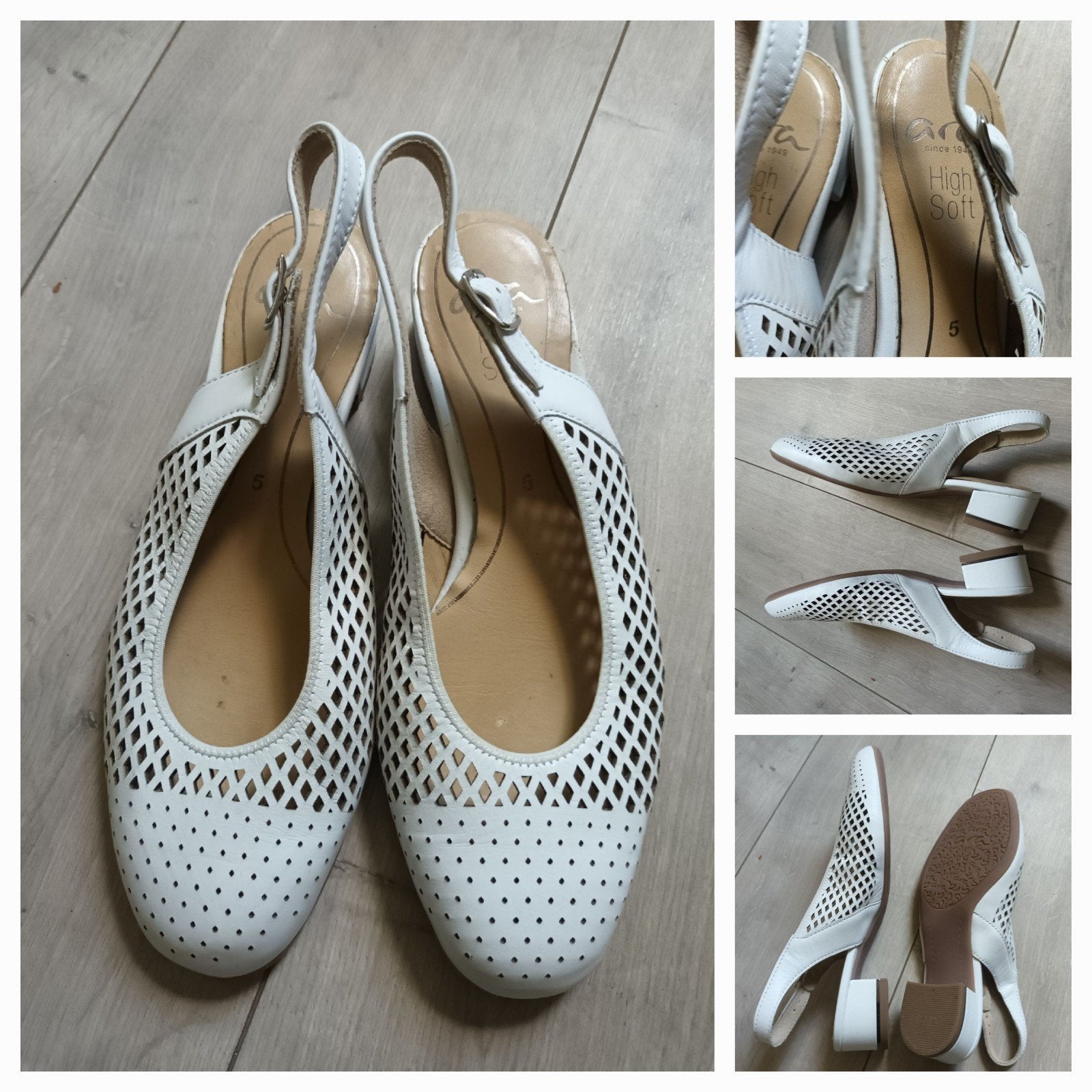 Witte Ara High Soft slingback schoenen, maat 38, Ara High Soft, Schoenen met lage hakken, Wit, Ophalen of Verzenden
