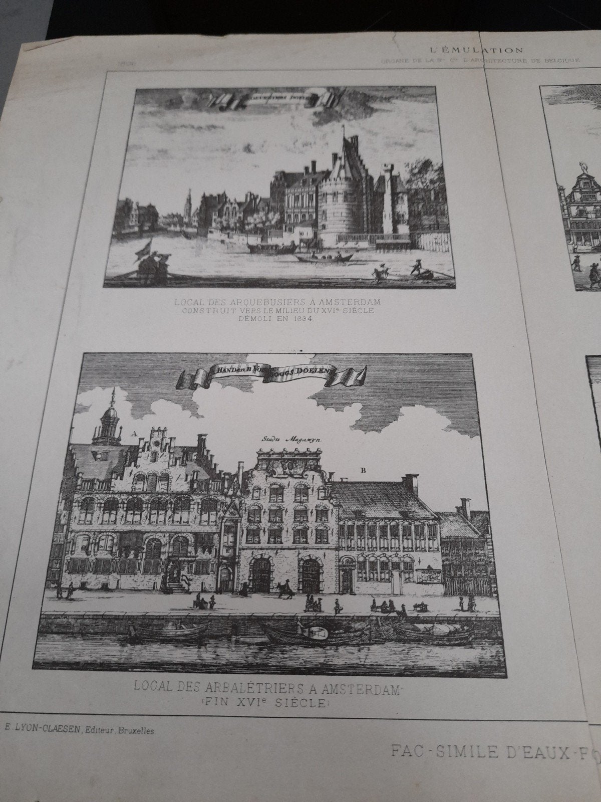 Historische Amsterdamse Stadsgezichten - Facsimile, 1800 - 1899, Met tekst, Ophalen of Verzenden, Overige technieken