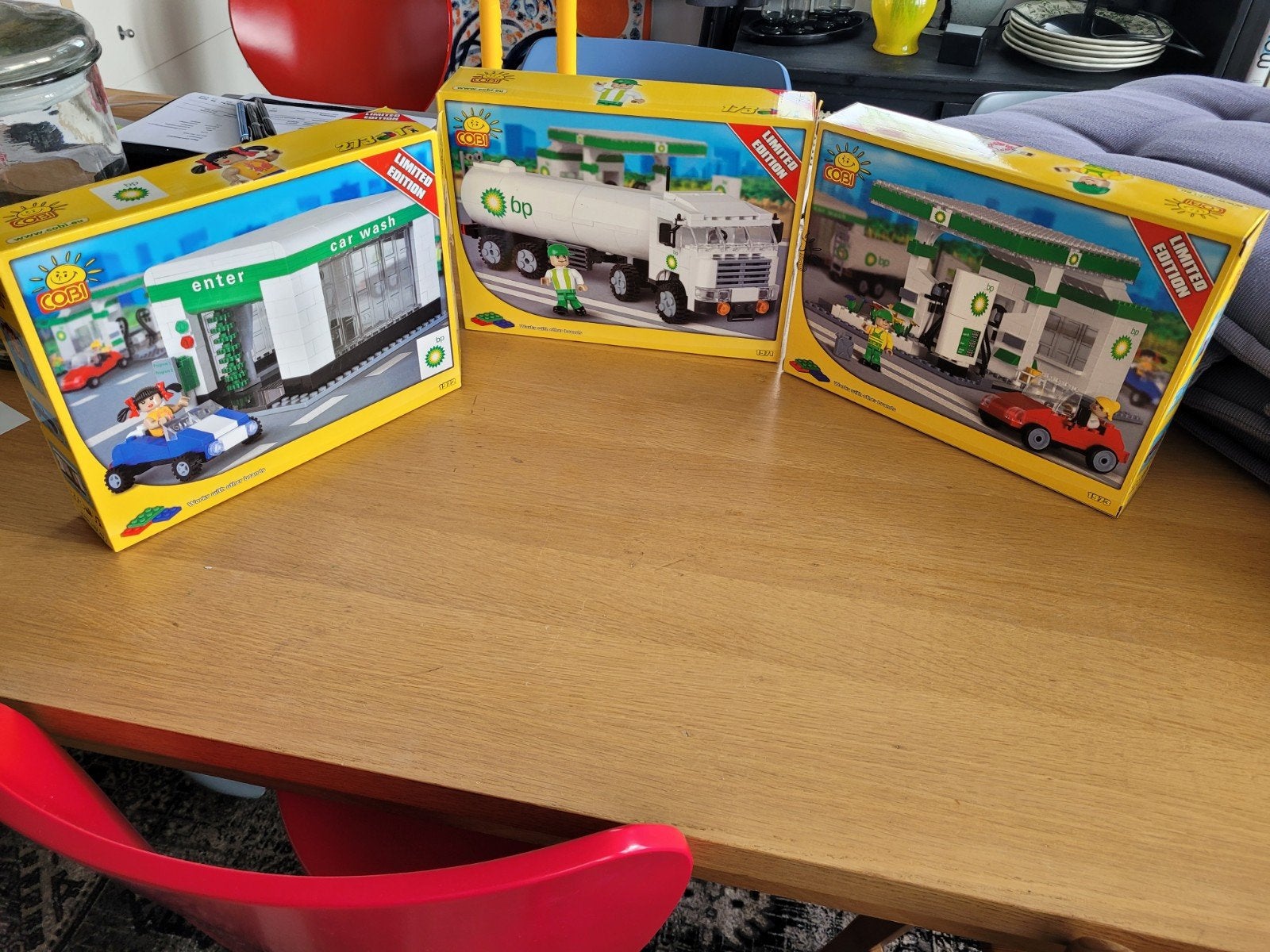 COBI BP set van tankwagen, tankstation en wasstra, Ophalen of Verzenden, Nieuw, Overige merken