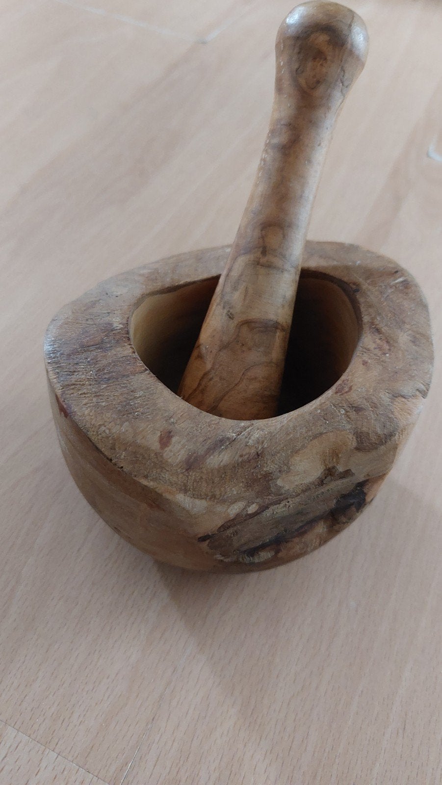 te koop olijf houten vijzel stamper, Ophalen of Verzenden