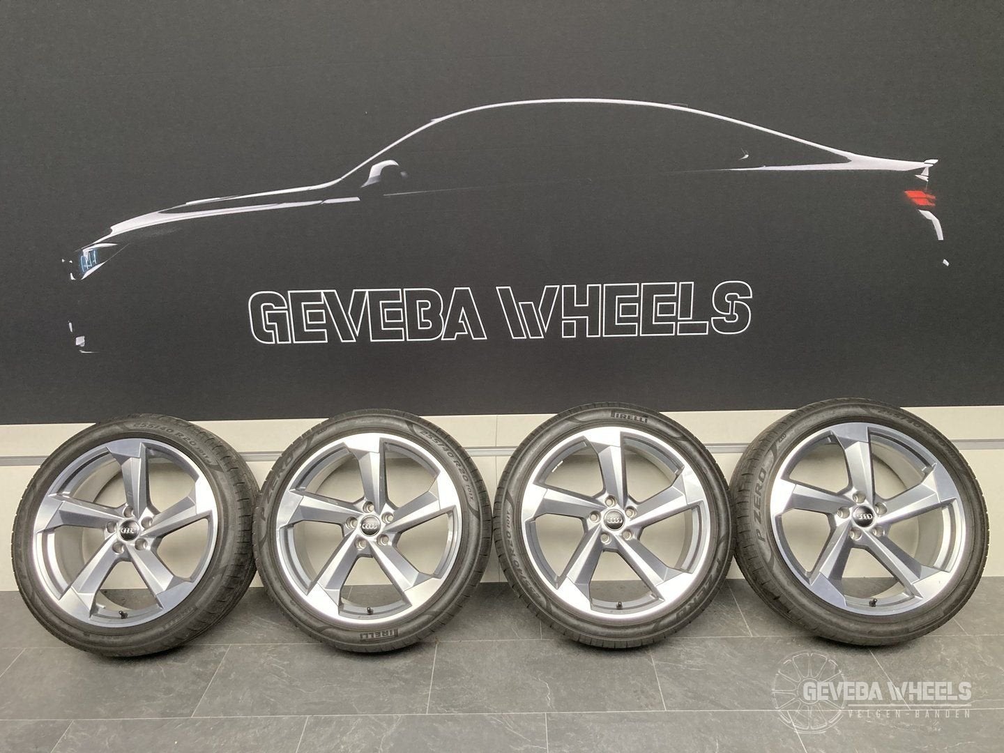 20” originele Audi A7 / S7 ‘Rotor’ velgen + banden 5x112, Auto-onderdelen, Banden en Velgen, Gebruikt, 255 mm, -, -