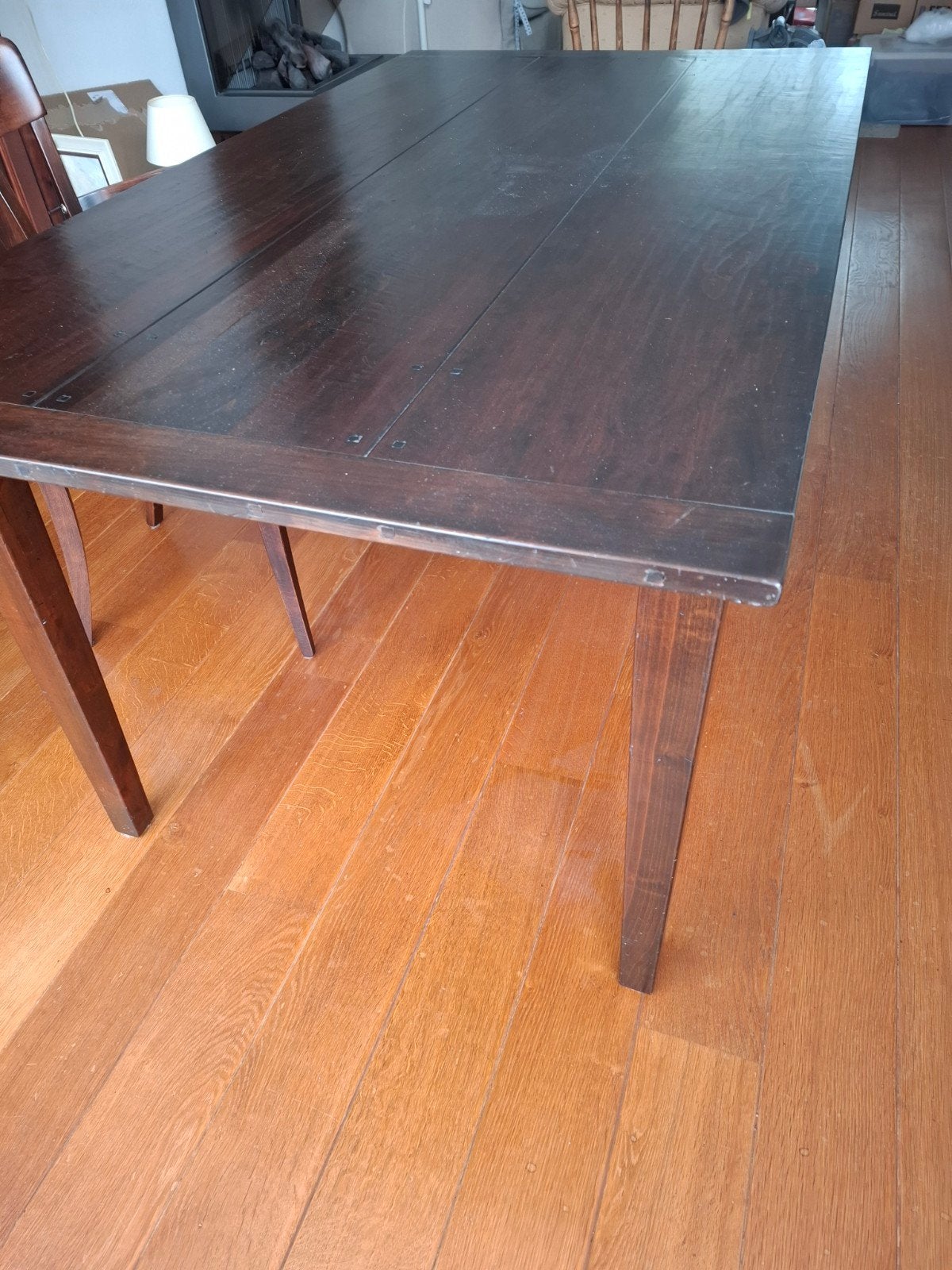 Bruine tafel koloniaal rechthoekig, Ophalen, Gebruikt, 50 tot 100 cm, Vijf personen of meer