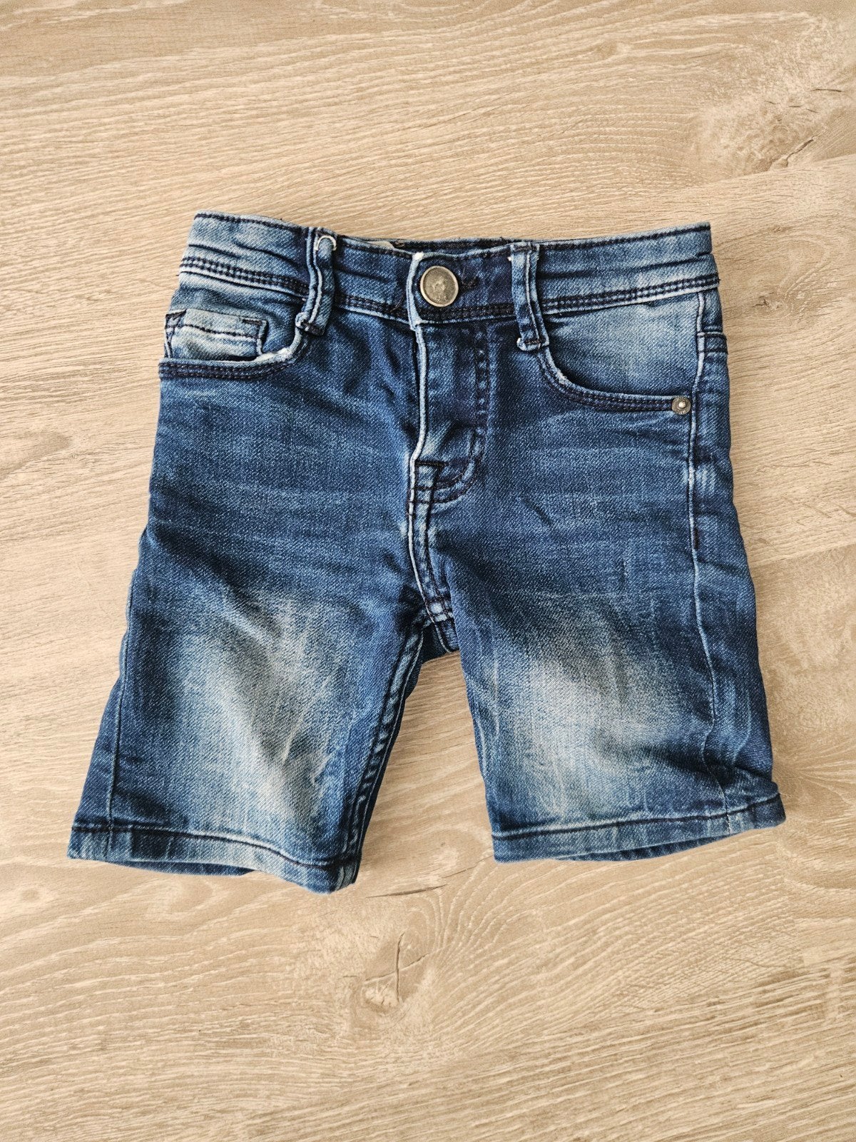 Mitch spijker korte broek maat 104 met schuifsluiting, Broek, Gebruikt, Ophalen of Verzenden, Jongen