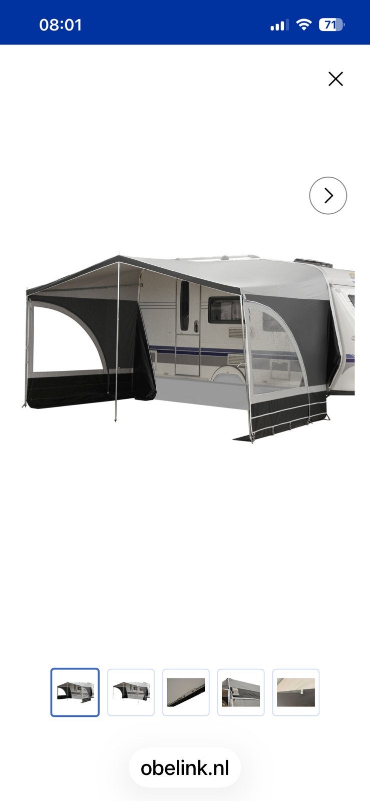 Caravan luifel omloopmaat 10, Caravans en Kamperen, Voortenten en Luifels, Ophalen, Gebruikt