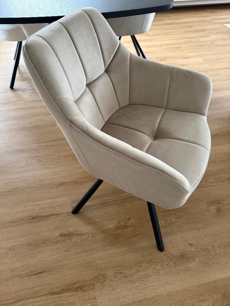 6 nieuwe Eetkamerstoelen met 180 graden draaisysteem, Huis en Inrichting, Stoelen, Ophalen, Overige kleuren, Overige materialen
