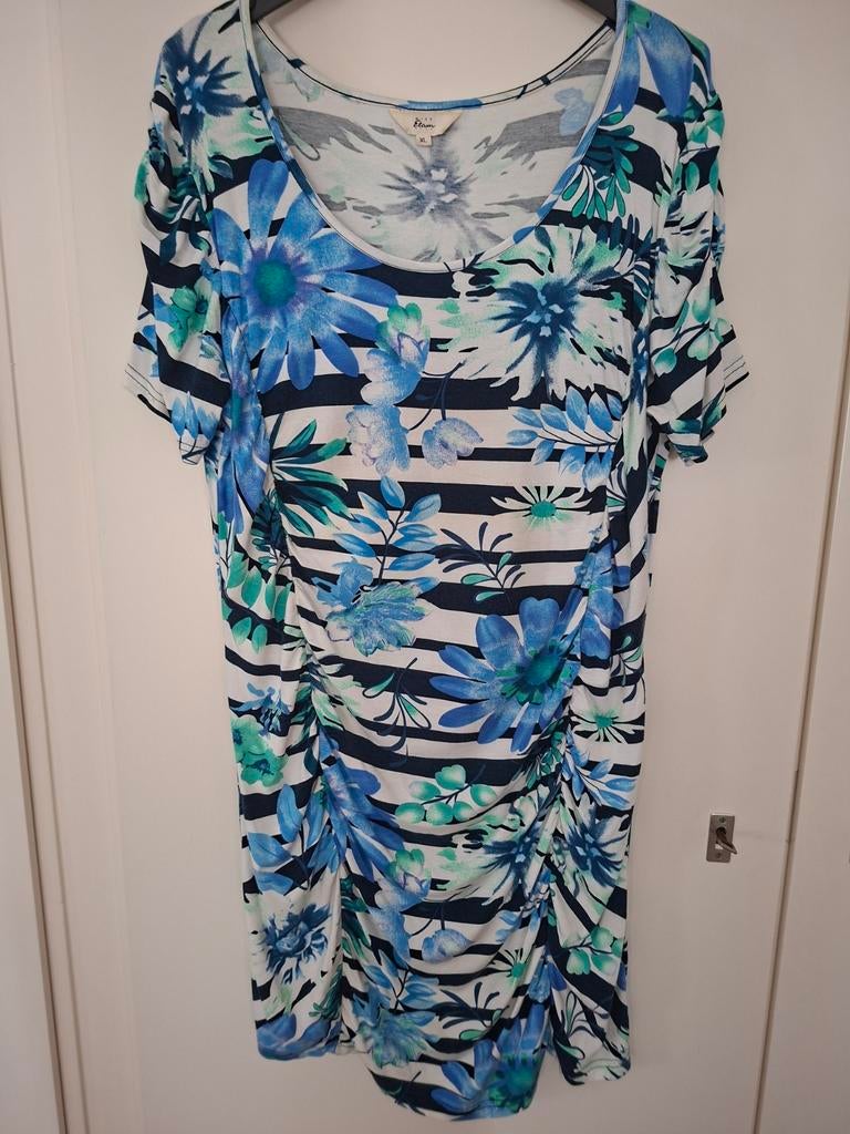 Tricojurkje strandjurkje L - XL Miss Etam voor zijde ribbel, Blauw, Jurk, Ophalen of Verzenden, Miss Etam