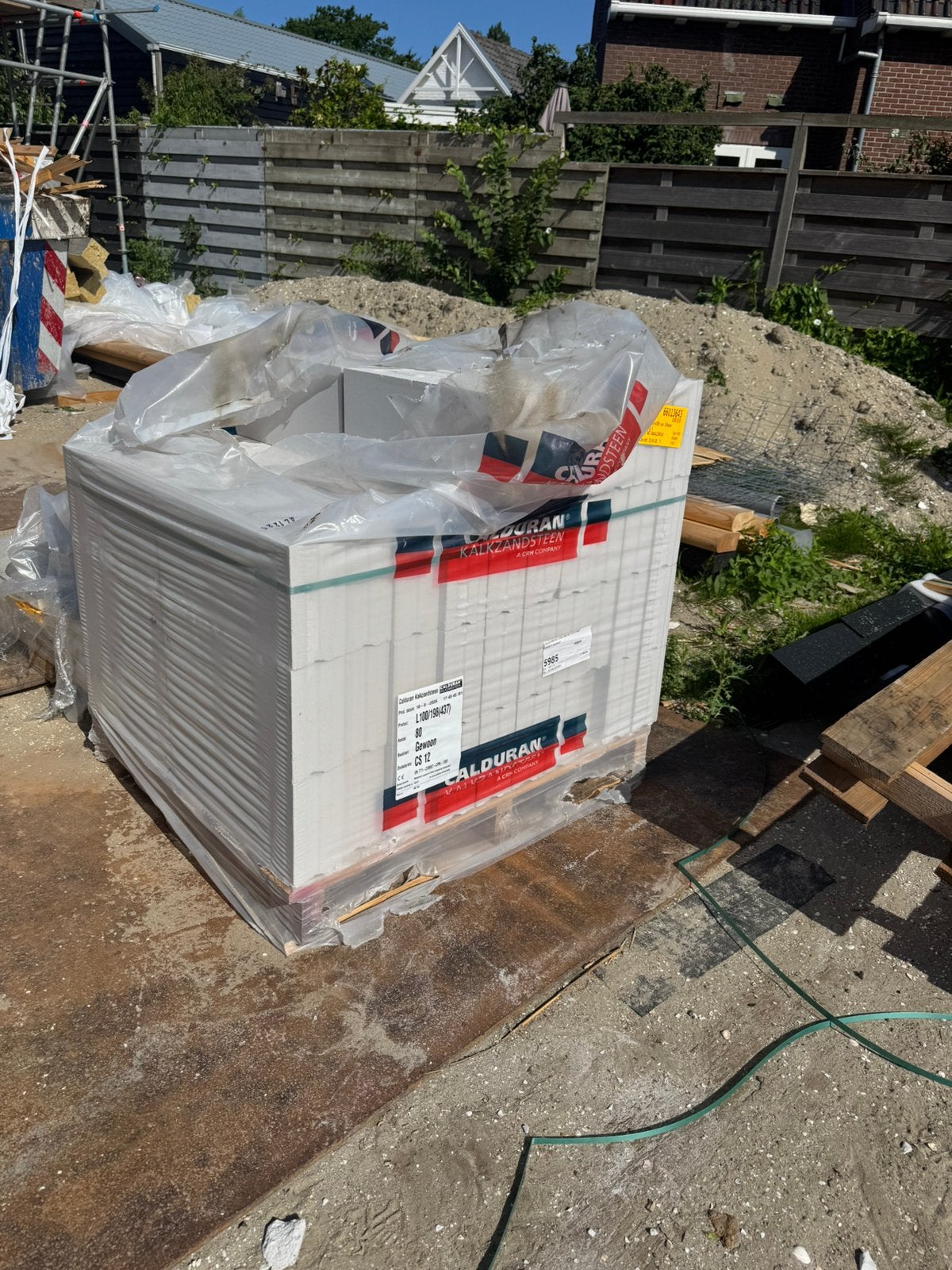 KST Kalkzandsteen lijmblok L100/198 437x100x198 mm, Ophalen, Zo goed als nieuw, Kalkzandstenen