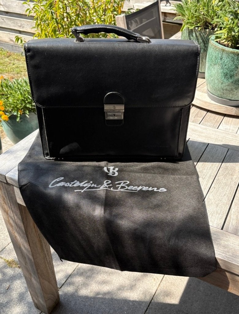 Castelijn & Beerens. laptop tas, leder zwart, Verona, Castelijn & Beerens, Aktetas, Ophalen of Verzenden, Zo goed als nieuw