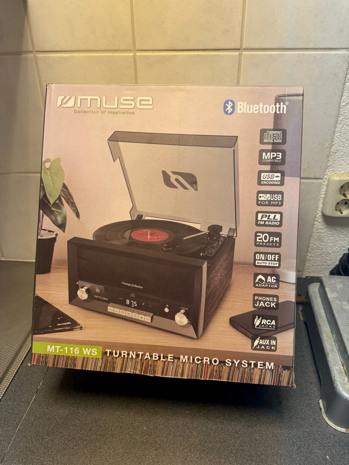 Nieuwe Muse MT-116 WS Platenspeler Micro Systeem, Overige merken, Automatisch, Nieuw, Ophalen of Verzenden