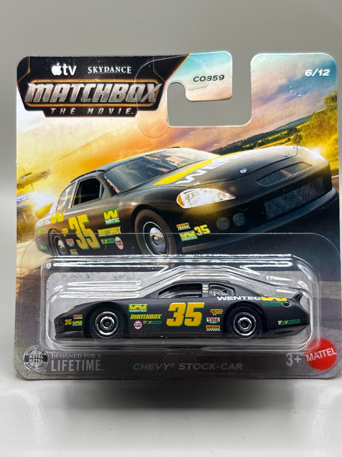 Matchbox The Movie Chevy Stock-Car #35 - Nieuw in verpakking, Auto, Nieuw, Ophalen of Verzenden, Mattel