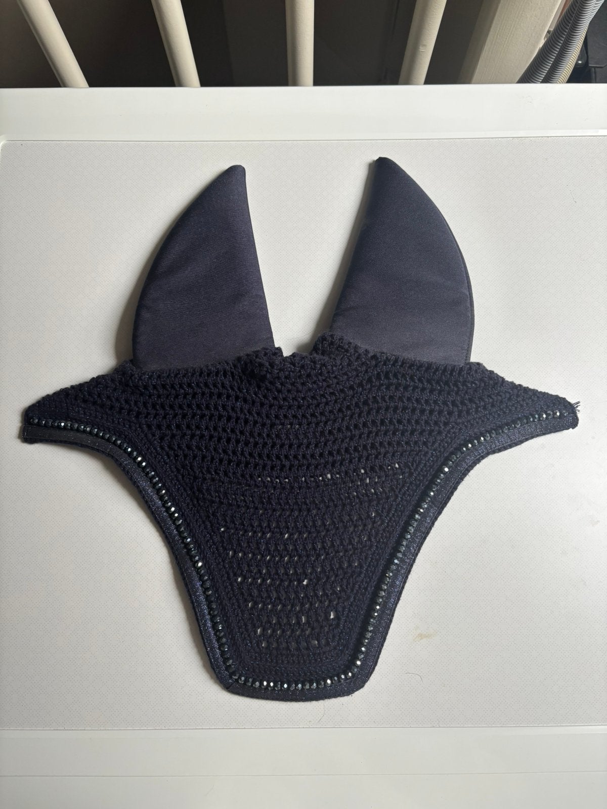Oornetje Kentucky donkerblauw en glitter,  soundless, Oornetje, Nieuw, Ophalen of Verzenden, Blauw
