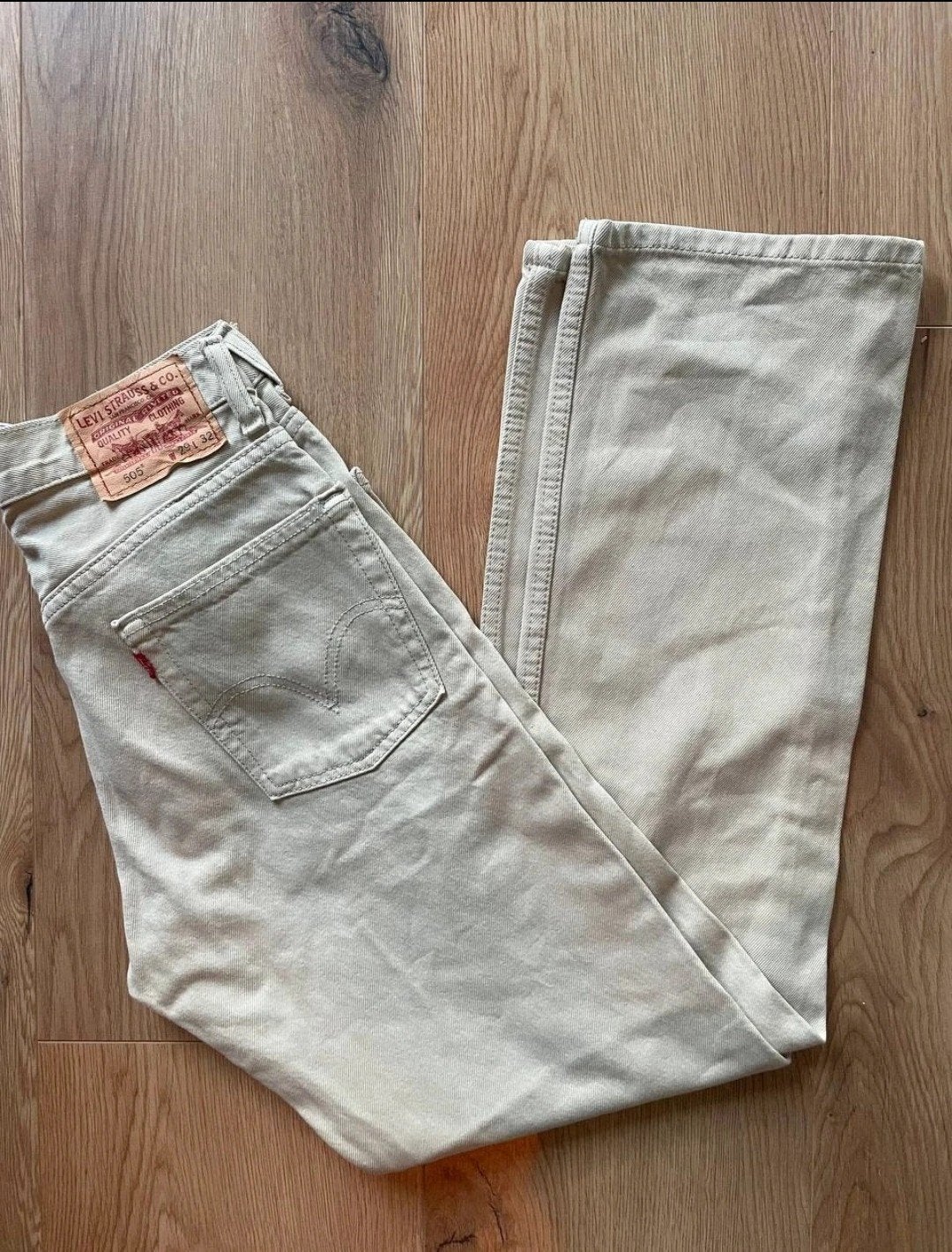 Levi's 505 Regular Fit Jeans - Beige W29 L32, Levi's, Overige kleuren, W32 (confectie 46) of kleiner, Ophalen of Verzenden