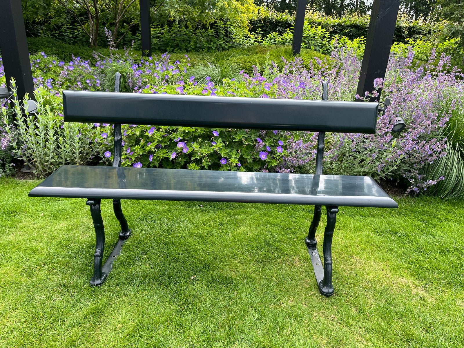 Gardelux Hera tuinbank met gietijzeren onderstel, Ophalen, Gebruikt, Hout