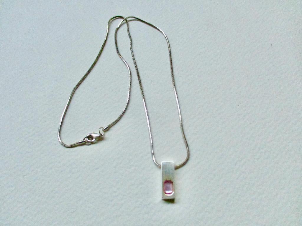 Zilverkleur Diddl ketting van 46 cm. met DIDDL hanger eraan, Verzenden, Zo goed als nieuw, Zilver, Overige materialen