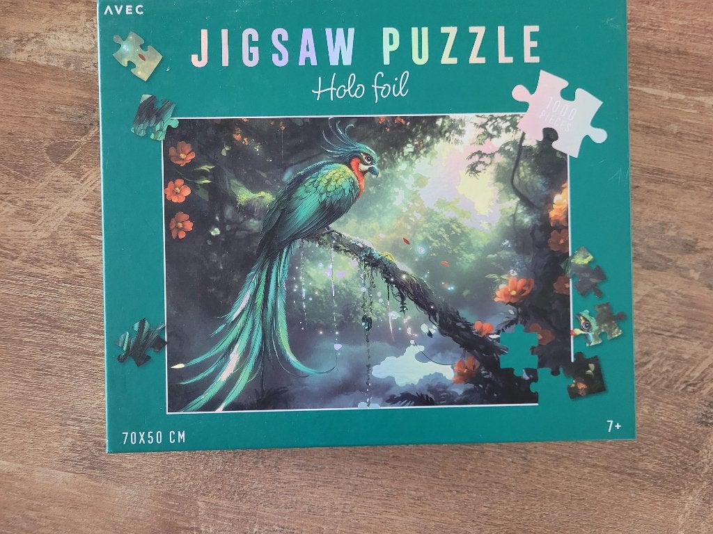HOLO FOIL = PAPAGAAI 1000 stukjes van AVEC kost 2,50, Ophalen of Verzenden, 500 t/m 1500 stukjes, Zo goed als nieuw, Legpuzzel