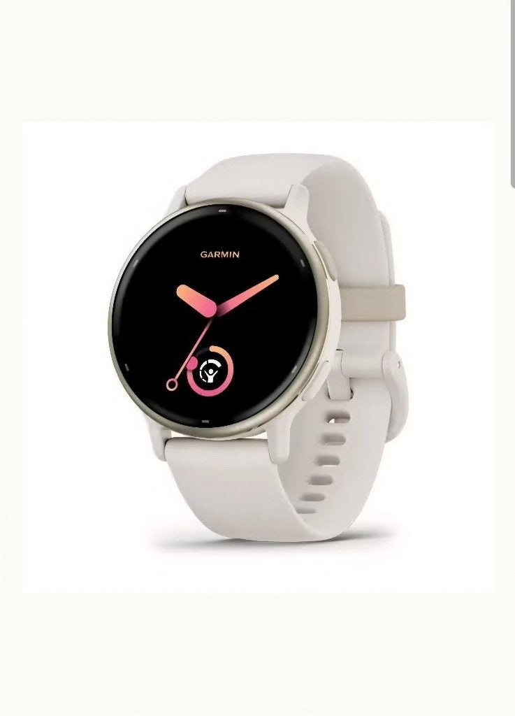 GARMIN VIVOACTIVE 5 MUSIC, IVORY/CR. GOLD | garantie factuur, Wit, Garmin, Ophalen of Verzenden, Zo goed als nieuw