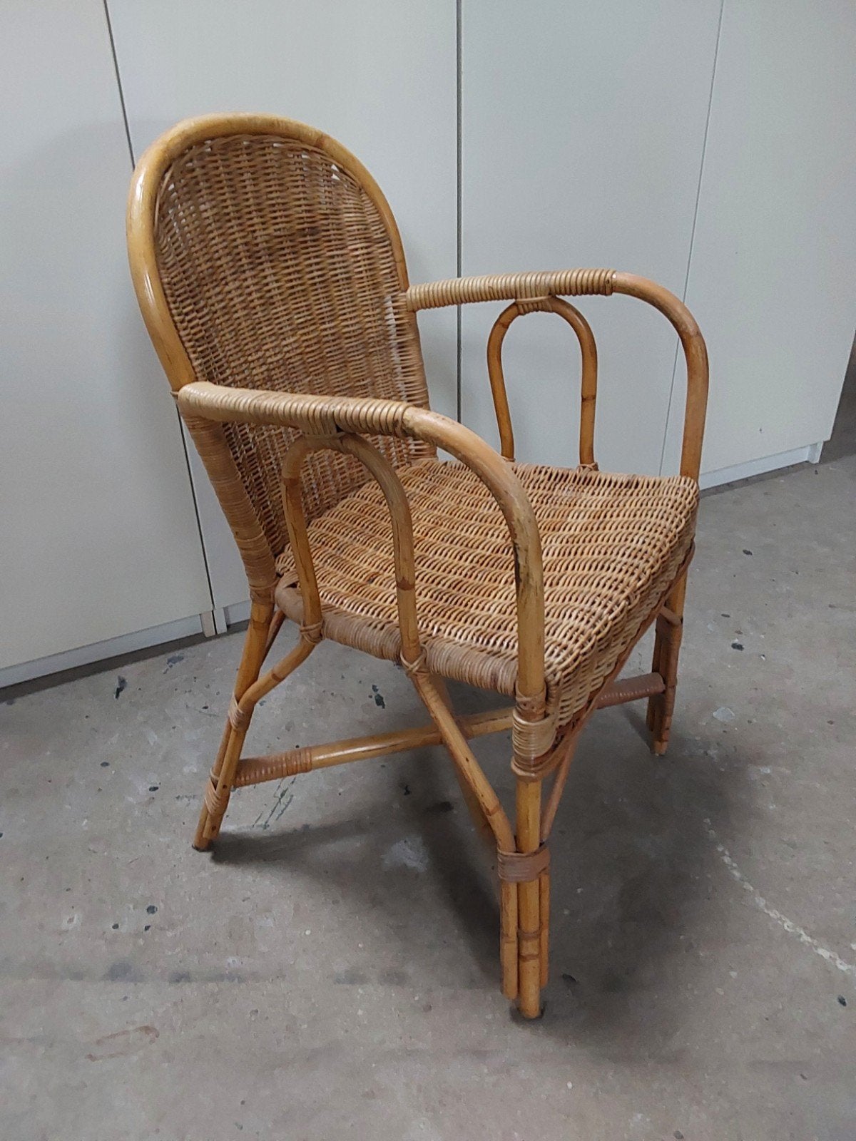 Vintage rotan stoel - Trio Noordwolde Holland jaren 60, Ophalen