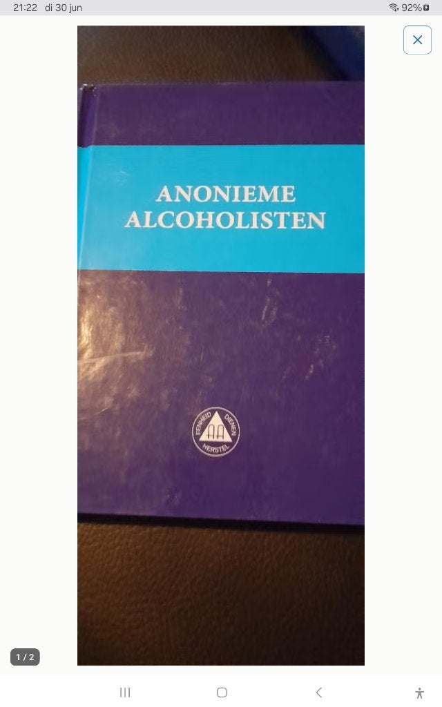 Nederlandse big boek ​Anonieme alcoholisten +sleutel hangers, Ophalen of Verzenden, Gelezen