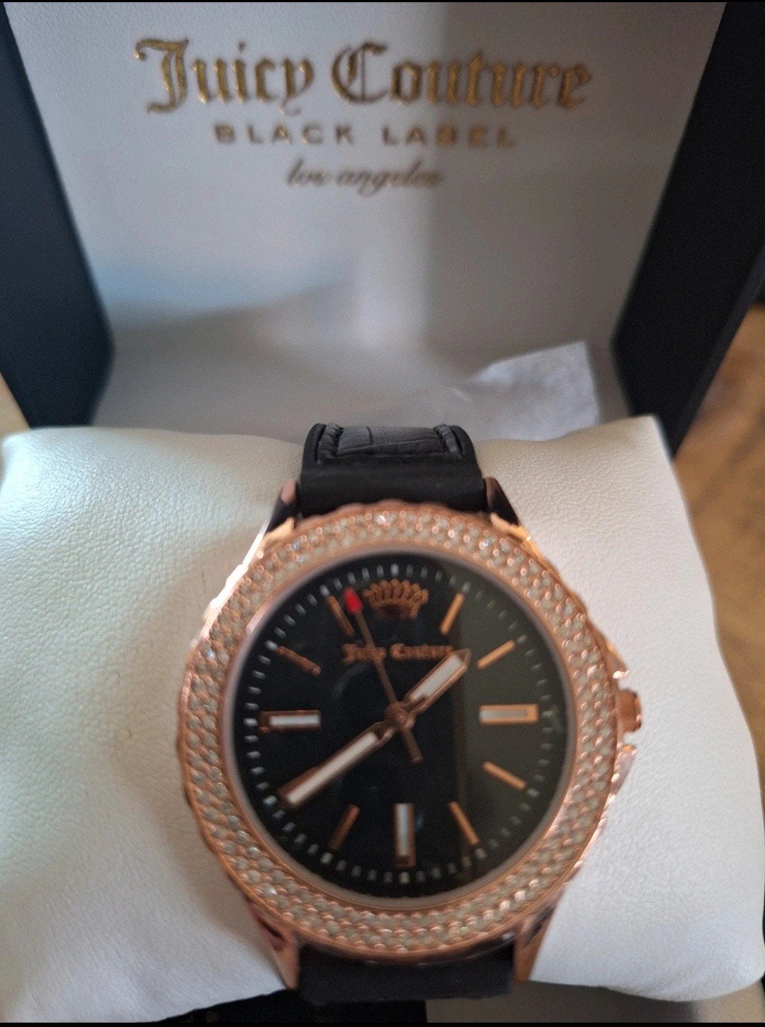 Juicy Couture Horloge met Strass en Leren Band, Overige merken, Leer, Ophalen of Verzenden, Zo goed als nieuw