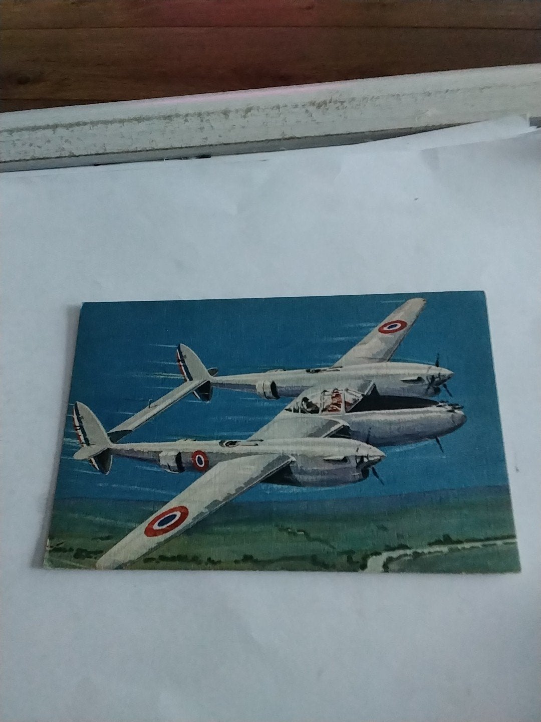 Oude Franse Ansichtkaart - Vliegtuig "Lightning", Ophalen of Verzenden, 1940 tot 1960, Ongelopen