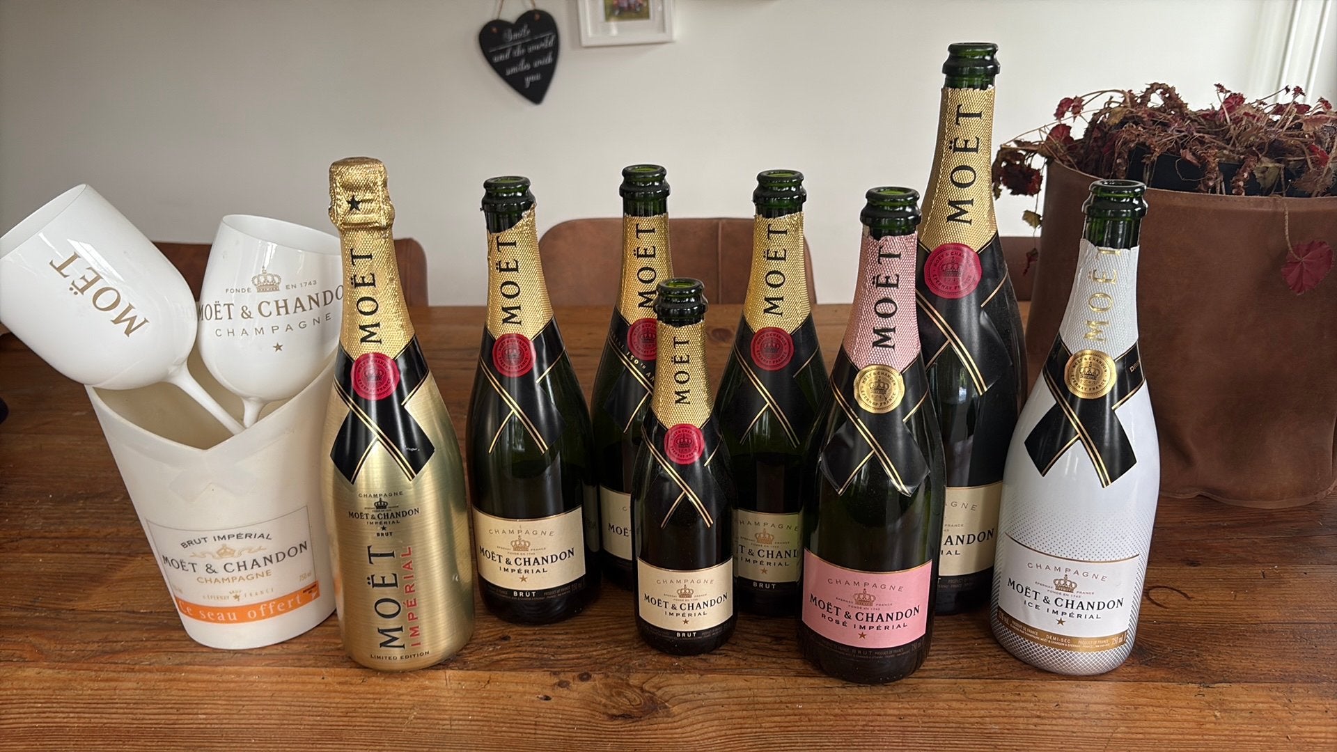 Moët flessen leeg, 1 Dummy. Mooi voor decoratie, Ophalen of Verzenden, Zo goed als nieuw, Frankrijk, Champagne