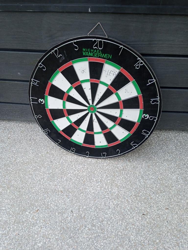 Dubbelzijdig Michael van Gerwen dartbord - weinig gebruikt, Ophalen of Verzenden, Zo goed als nieuw, Dartbord