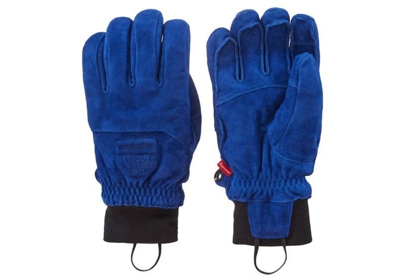 Supreme x The North Face Suede Gloves (Blue) (L) (Nieuw!), Nieuw, Overige maten, Ophalen of Verzenden, Handschoenen