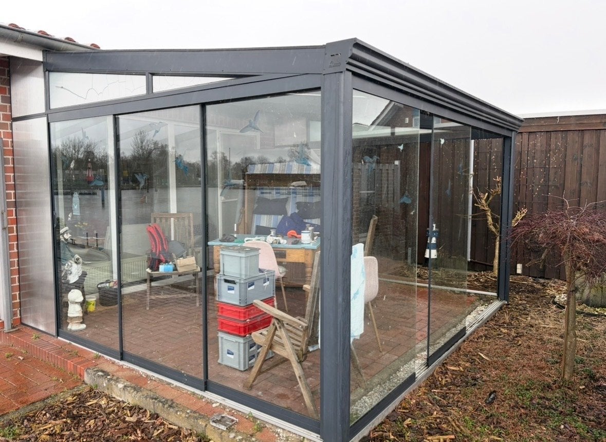 Alu / Glazen serre/veranda met schuifwanden, Tuin en Terras, Ophalen, Gebruikt, Serre
