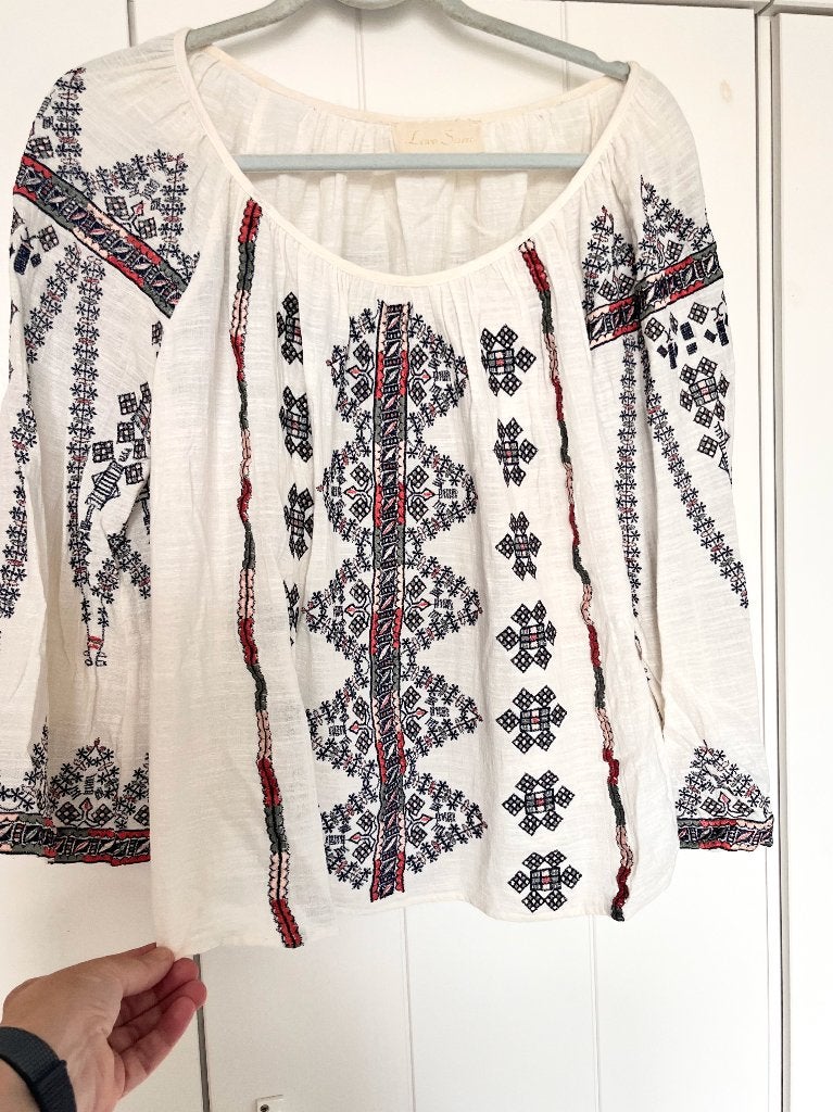 Love Sam NY | BoHo top met borduur | past mt 36 - 44, Love Sam, Meerkleurig, Maat 42/44 (L), Ophalen of Verzenden