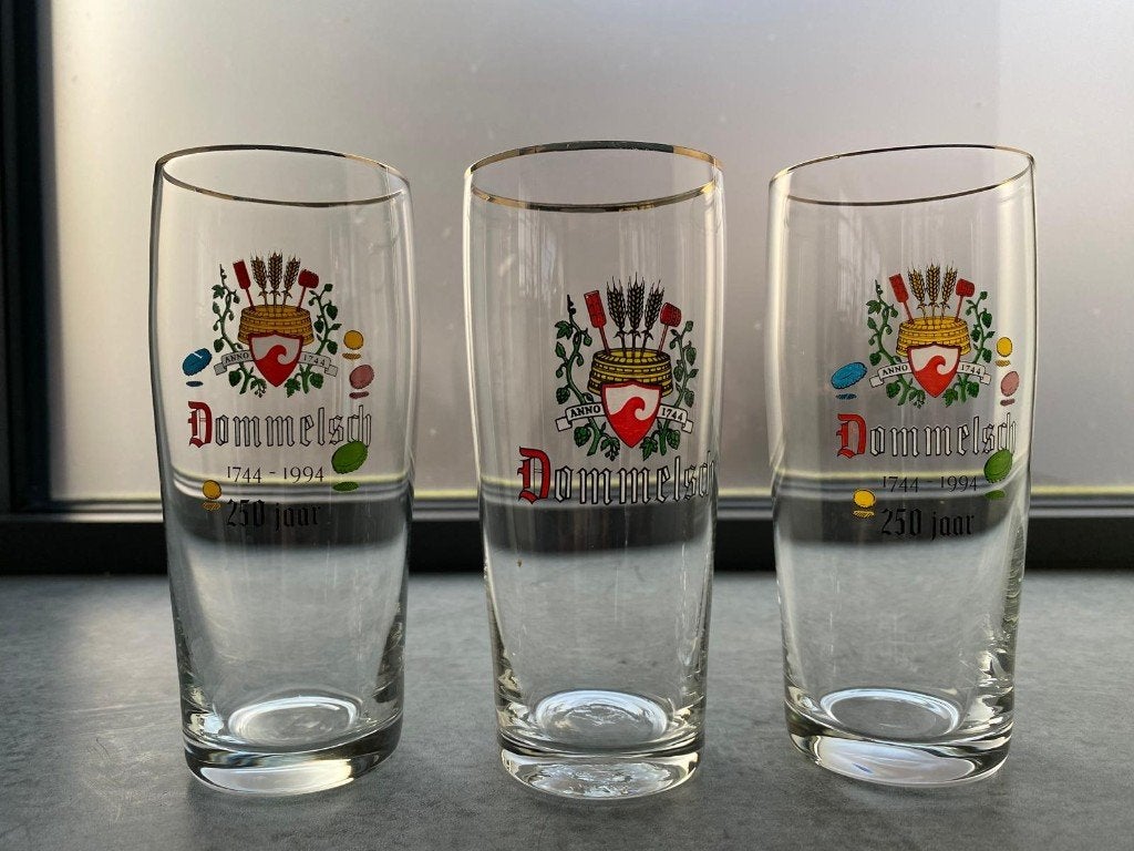 set van 3 Dommelsch fluitjes uit 1994, Verzamelen, Biermerken, Ophalen of Verzenden, Nieuw, Glas of Glazen, Dommelsch