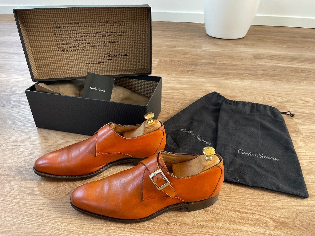 Prachtige bruine Carlos Santos monk strap schoenen, Ophalen, Bruin, Carlos santos, Gespschoenen