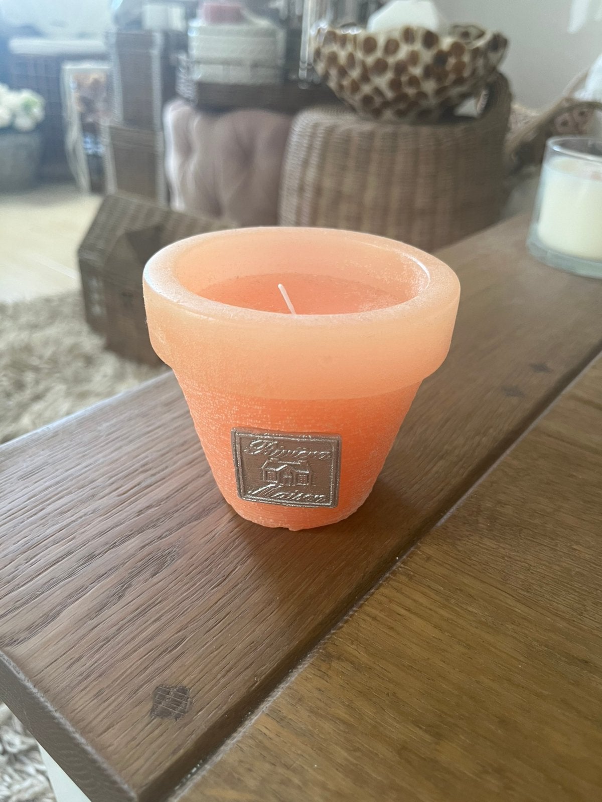 Te koop: Rivièra Maison kaars in bloempot-vorm, Ophalen of Verzenden, Nieuw, Overige materialen, Kaars