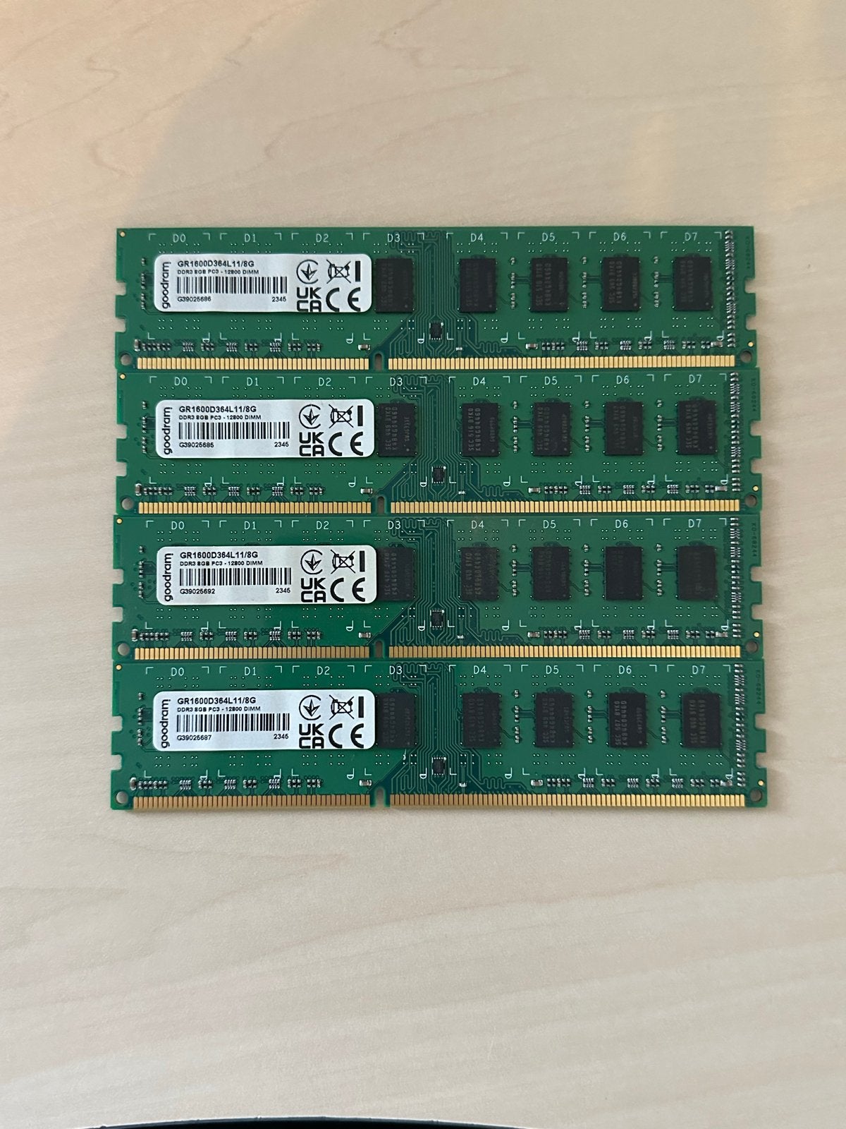 Goodram DDR3 RAM Geheugen 32GB (4x 8GB), Computers en Software, RAM geheugen, 32 GB, DDR3, Ophalen of Verzenden, Zo goed als nieuw