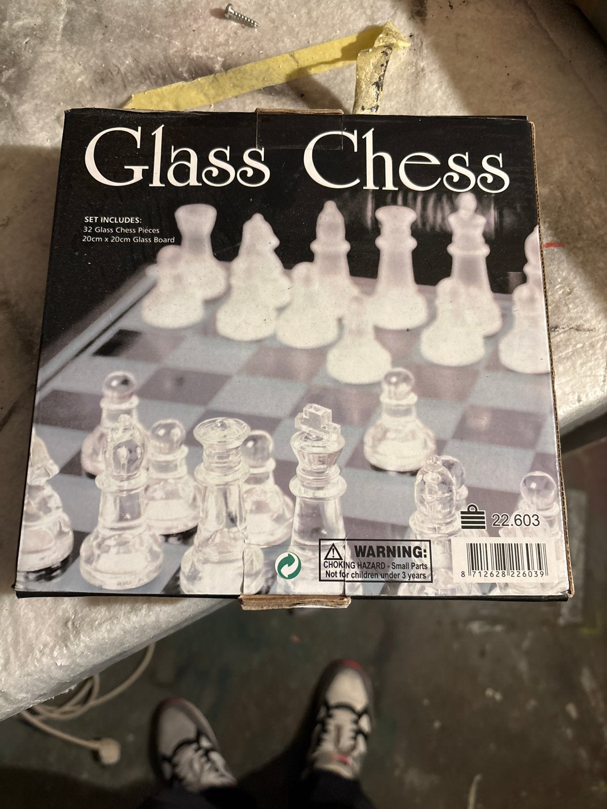 Glazen Schaakspel - Compleet met 32 Stukken en Bord, Een of twee spelers, Ophalen, Nieuw