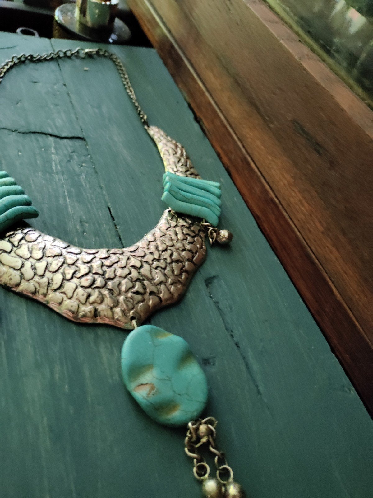 Aparte handmade ketting met belletjes, Ophalen of Verzenden, Zo goed als nieuw, Overige materialen
