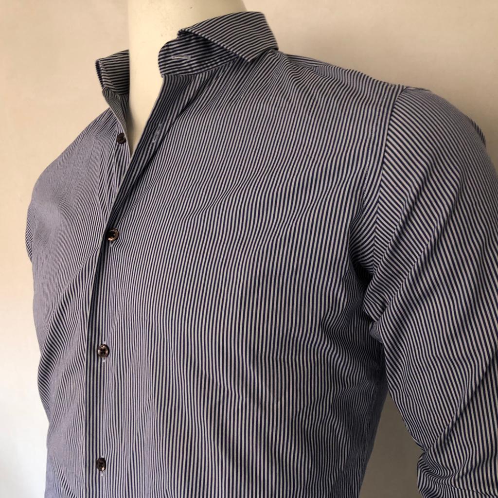 Genti shirt - overhemd - skin fit heren, Kleding | Heren, Verzenden, Zo goed als nieuw, Overige kleuren, Halswijdte 39/40 (M)