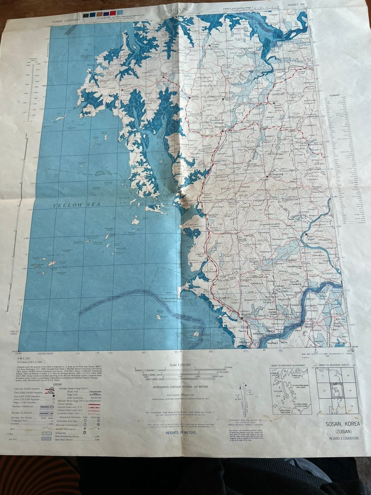 WO2 Amerikaanse stafkaart Zuid-Korea Korea oorlog gebruikt, Verzenden, Nederland