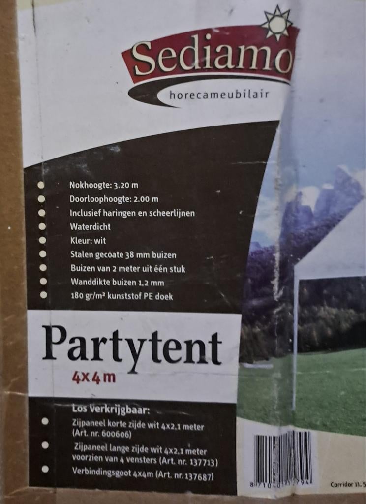 Party tent 4x4 meter zie foto., Ophalen, Tot en met 4